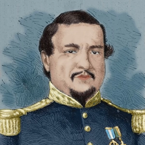 Serapio Cruz (1835-1870). Engraving. Colored