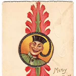 Smiling Chinese man on a Christmas card