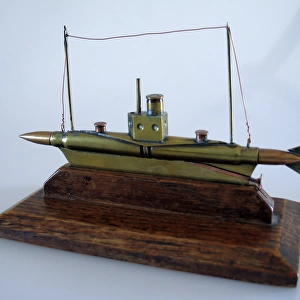 Trench Art model of a submarine, WW1