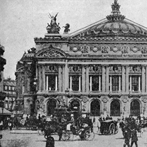 A view of the exterior faade of the Opera House, Paris