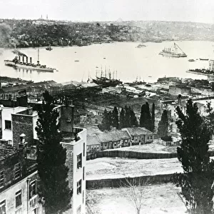 View of Golden Horn with Breslau and Hamidie, WW1