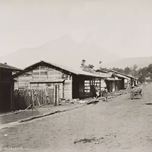 Vintage 19th century photograph: village of Szubashiri, Subashiri, Japan, c