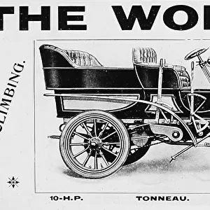 Wolseley veteran car advertisement, early 1900s