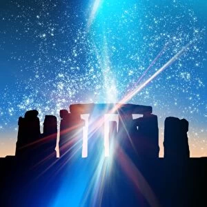 Light flares at Stonehenge, artwork