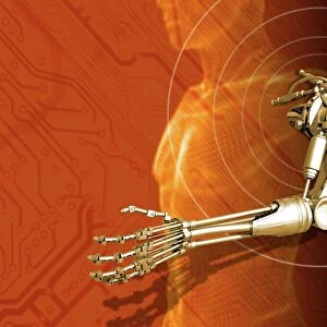 Prosthetic robotic arm, computer artwork