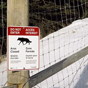 Wildlife corridor sign