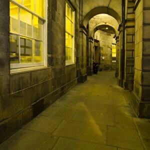 Scotland, Edinburgh, Parliament Square. Covered walkway at Parliament House
