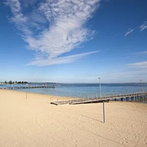 The beach on Cockburn Sound at Rockingham, a southern suburb of Perth near Fremantle Port