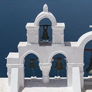 Church bells, Oia, Santorini, Cyclades, Greek Islands, Greece, Europe
