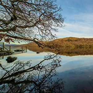 Cold, clear and calm day with view of Coniston Water, Lake District National Park, UNESCO World Heritage Site, Cumbria, England, United Kingdom, Europe