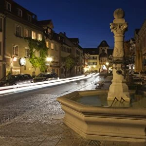 Fountain in the old town of Meersburg, Lake Constance (Bodensee), Baden Wurttemberg, Germany, Europe