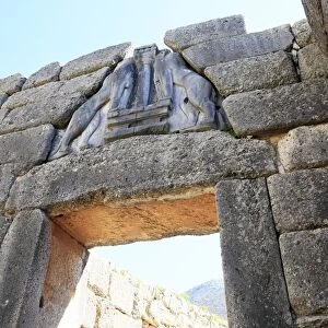 The Lions Gate in the ruins of the ancient city of Mycenae, UNESCO World Heritage Site