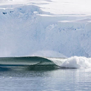 A massive series of waves formed after a huge calving event from the glacier in Neko