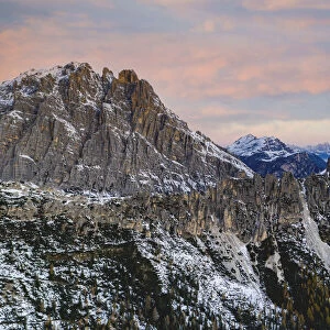 Monte Cristallo at sunrise, Dolomites, Cortina d Ampezzo, Belluno province, Veneto