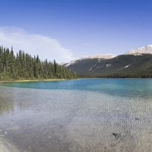 Panorama of the Adolphus Lake in the Mount Robson Provincial Park, UNESCO World Heritage Site