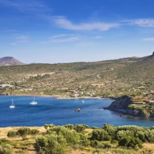 Sounio Bay, to the left is the Grecotel Exclusive Resort, Cape Sounion, near Athens