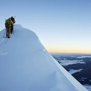 Summit ridge of Mont Blanc, 4810m, Chamonix, French Alps, France, Europe