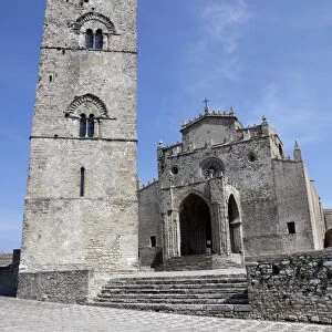 The Cathedral Church and Bell Tower in Erice, Sicily, Italy