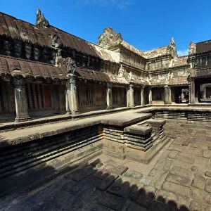 Courtyard in Angkor Wat Temple in Siem Reap, Cambodia