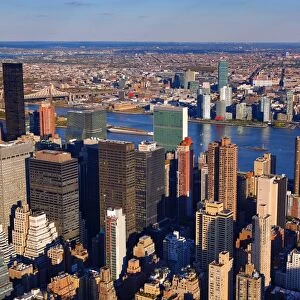 General aerial view of the New York Manhattan city skyline, New York. America