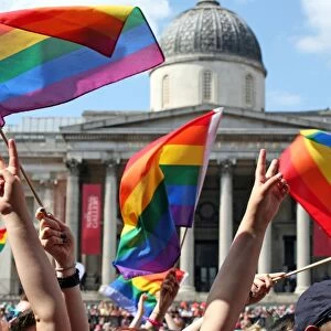 Rainbow flags at London Pride Parade 2009