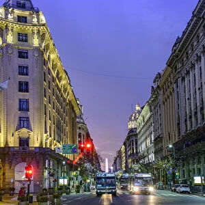 Argentina, Buenos Aires, Avenida Roque Saenz Pena (also known as Diagonal Norte) off