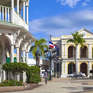 Dominican Republic, Puerto Plata, Victorian gingerbread buildings surrounding Central