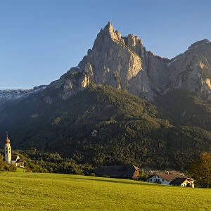 Mt. Schlern & St. Valentin Church, Dolomites, South Tyrol, Italy