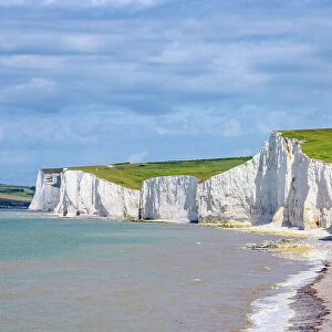 Seven Sisters Cliffs, elevated view, Birling Gap, East Sussex, England, United Kingdom