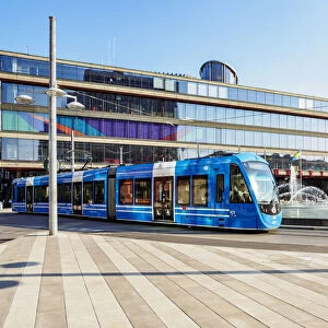 Tram at the Sergels torg, Stockholm, Stockholm County, Sweden