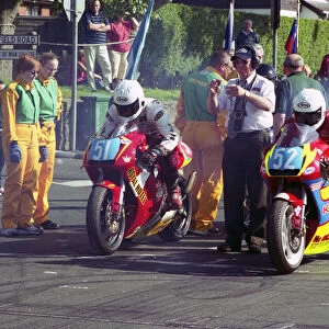 Barry Davidson (Honda) and James McCullagh (Honda) 2002 Class B Newcomers Manx Grand Pix