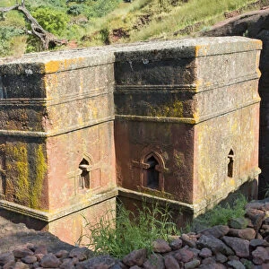 Biete Ghiorgis (House of St. George), one of the rock hewn churches in Lalibela