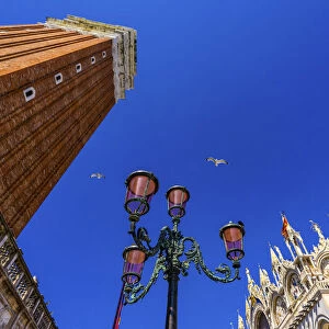 The Campanile Bell Tower in the Piazza San Marco in Venice, Italy