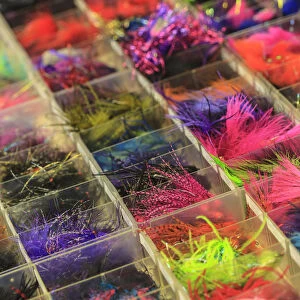 Close-up of fly fishing lures