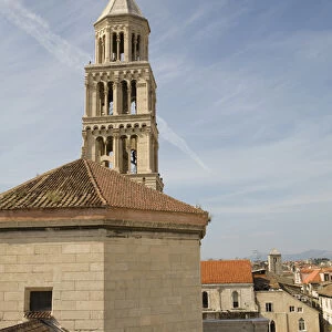 Europe, Croatia, Dalmatia, Split. Campanile (belltower) of Cathedral of St. Domnius