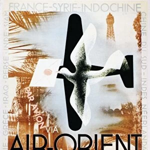 AVIATION POSTER, 1932. French poster for Air Orient, 1932