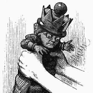 CARROLL: LOOKING GLASS. Alice shaking the Red Queen. Wood engraving after Sir John Tenniel for the first edition of Lewis Carrolls Through the Looking Glass, 1872