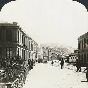 CHILE: VALPARAISO, c1908. A street in Valparaiso, Chili. Stereograph, c1908