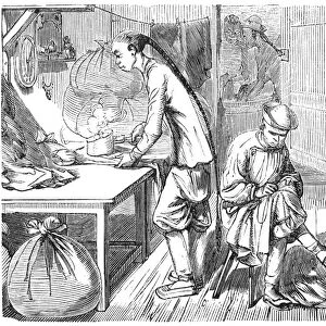 CHINESE IMMIGRANTS, 1855. Chinese laundry in California. Wood engraving, French, 1855