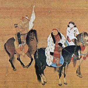 Detail from Chinese painting on silk, 13th-14th century