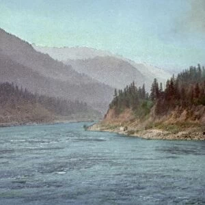 COLUMBIA RIVERBOAT, c1901. The steamboat Columbia below the Casacades, Columbia River