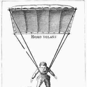 Homo Volans (Flying Man) parachute invented by Fausto Veranzio (1551-1617), a Dalmatian philosopher, historian and inventor