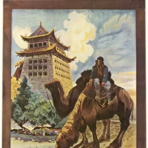 TRAVEL POSTER, c1920. French poster advertising travel to the Far East. Lithograph