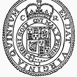 VIRGINIA COLONY SEAL. Seal of the Virginia Colony after restoration in 1652