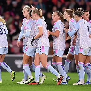 Arsenal Women Celebrate Second Goal in Conti Cup 2023-24 Against Southampton