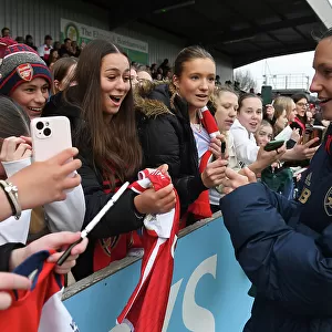 Arsenal Women's FA Cup: Lotte Wubben-Moy Greets Fans After Arsenal vs. Watford Match