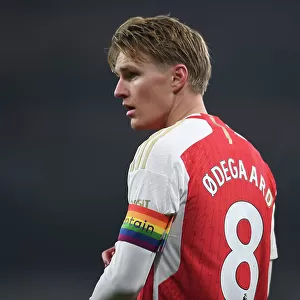 Arsenal's Martin Odegaard Supports Rainbow Laces Campaign as Captain vs. Wolverhampton Wanderers (2023-24)