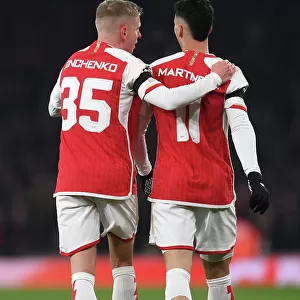 Arsenal's Zinchenko and Martinelli in Action against RC Lens in 2023-24 Champions League