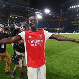 Bukayo Saka's Celebration: Arsenal's Victory Over Chelsea in the Premier League (2021-22)