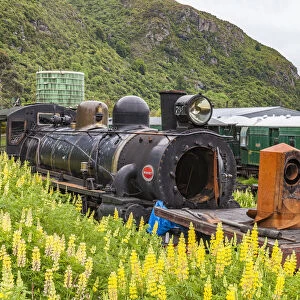 A railway engine and carriages at Kingston in Otago, New Zealand